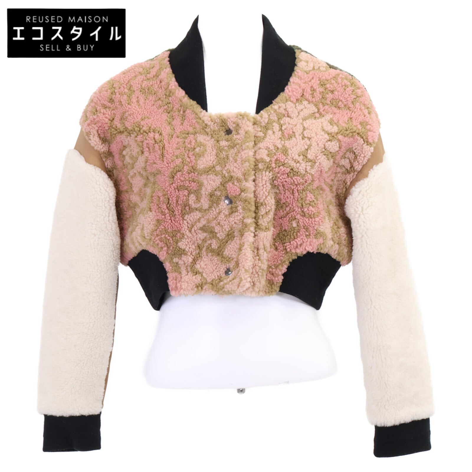 【Domestic Exclusive】258V83AL833 Lamb Leather/Boa Cropped Blouson/Jacket 40 Women's