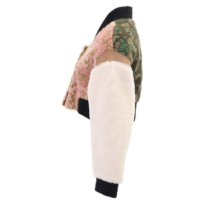 【Domestic Exclusive】258V83AL833 Lamb Leather/Boa Cropped Blouson/Jacket 40 Women's