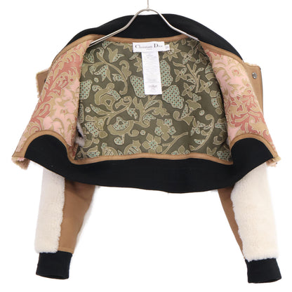【Domestic Exclusive】258V83AL833 Lamb Leather/Boa Cropped Blouson/Jacket 40 Women's