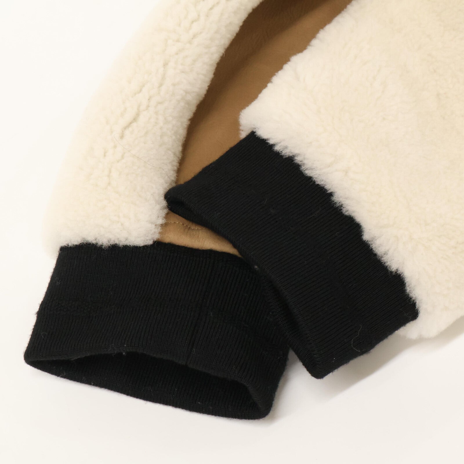 【Domestic Exclusive】258V83AL833 Lamb Leather/Boa Cropped Blouson/Jacket 40 Women's