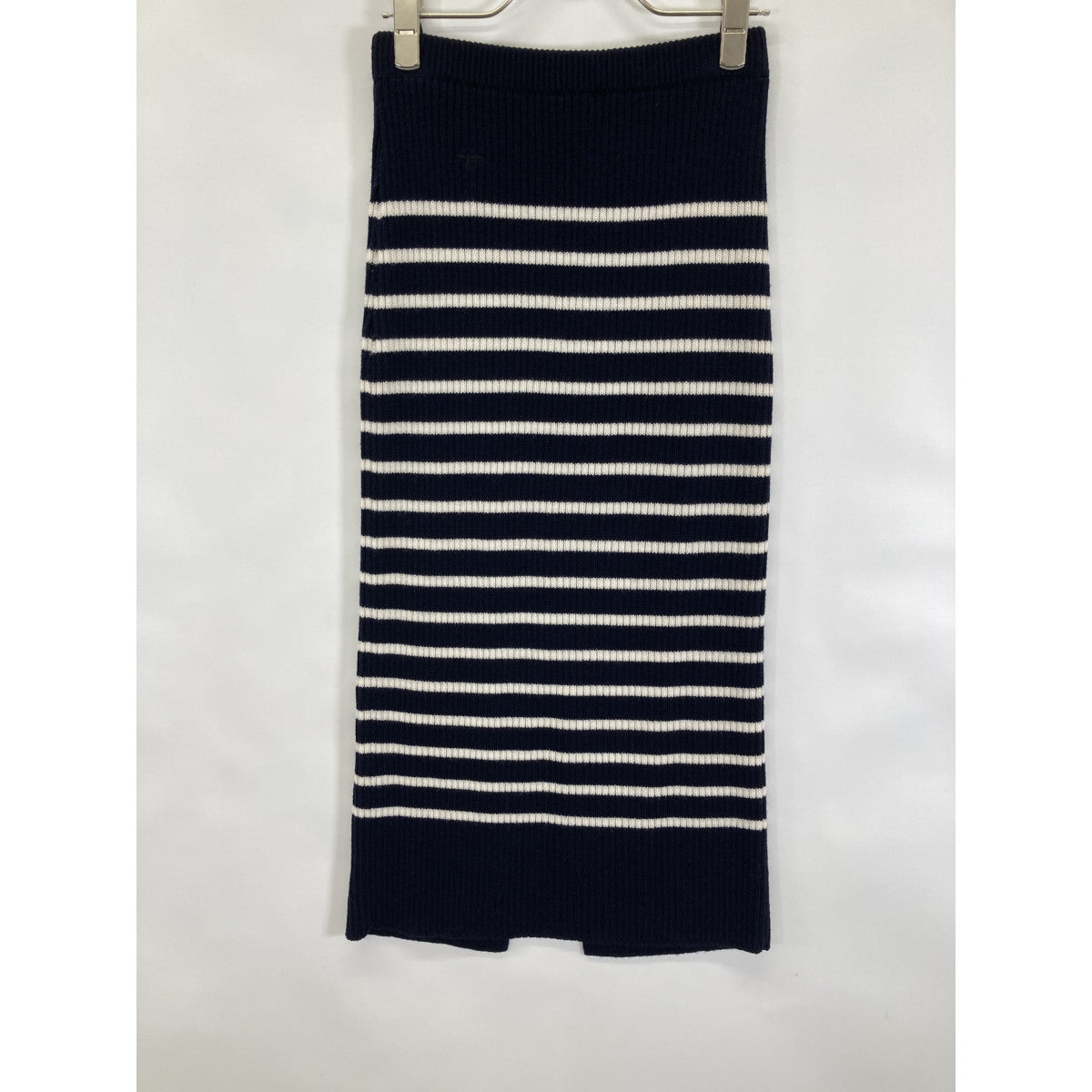 Christian Dior Navy x White Border Knitted Skirt Skirt