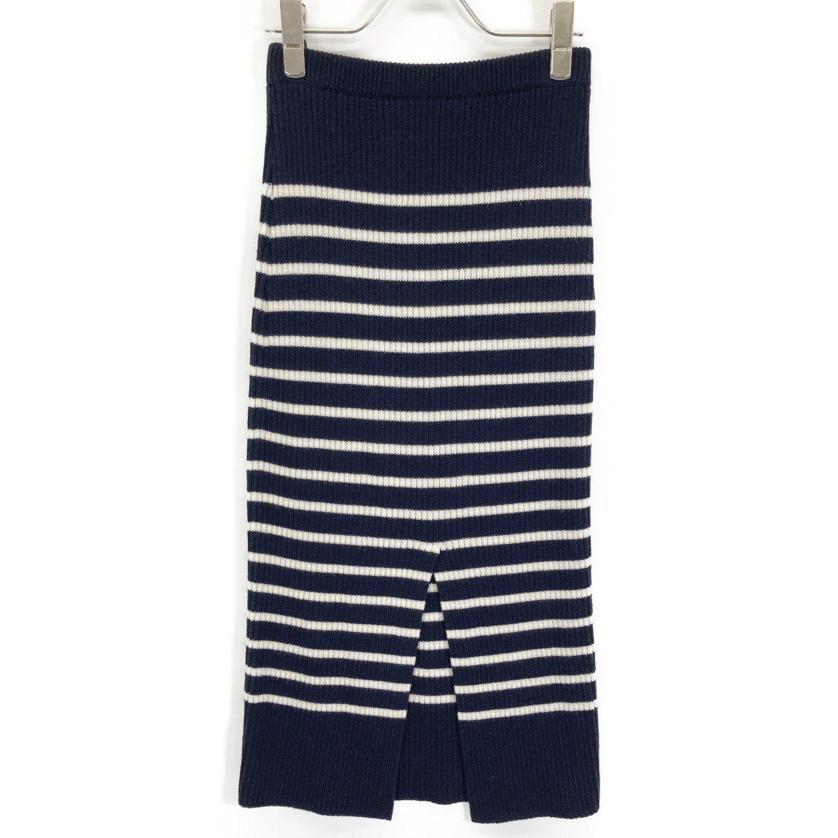 Christian Dior Navy x White Border Knitted Skirt Skirt