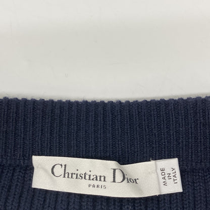 Christian Dior Navy x White Border Knitted Skirt Skirt