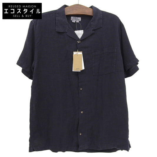 A.P.C. アーペーセー 新品同様 リネン シャツ トップス メンズ ネイビー XL トップス