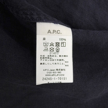 A.P.C. アーペーセー 新品同様 リネン シャツ トップス メンズ ネイビー XL トップス