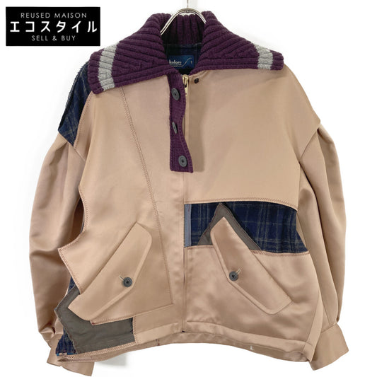 kolor カラー ベージュ/パープル 22AW ドッキングブルゾン ジャケット