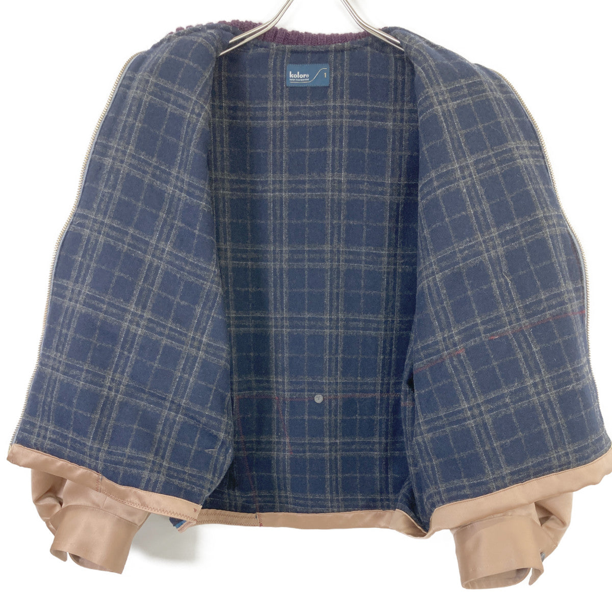 kolor カラー ベージュ/パープル 22AW ドッキングブルゾン ジャケット