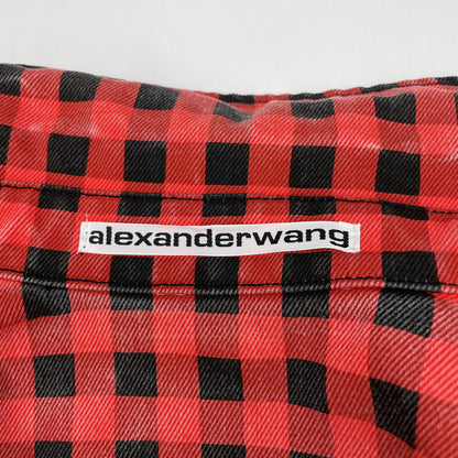 ALEXANDER WANG アレキサンダーワン レッド ブロックチェック コットン ビッグシルエットジャケット ジャケット
