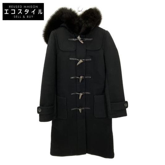 BORDERS at BALCONY × SAGA FURS Black Duffle Coat