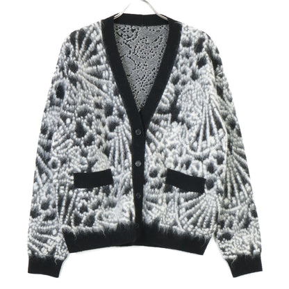 SAINT LAURENT PARIS サンローランパリ 19年 609309 ブラック×ホワイト モヘア カーディガン トップス