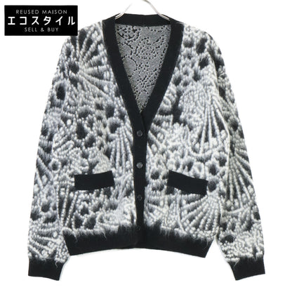 SAINT LAURENT PARIS サンローランパリ 19年 609309 ブラック×ホワイト モヘア カーディガン トップス