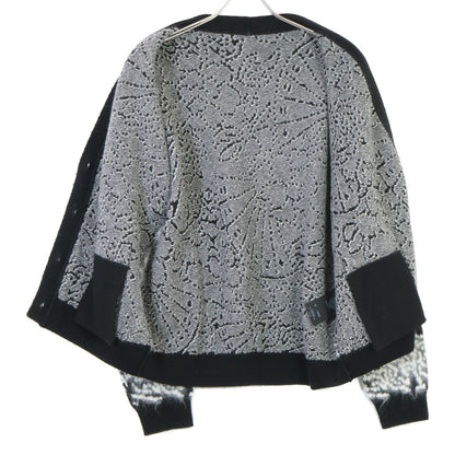 SAINT LAURENT PARIS サンローランパリ 19年 609309 ブラック×ホワイト モヘア カーディガン トップス