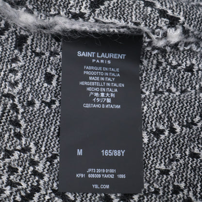 SAINT LAURENT PARIS サンローランパリ 19年 609309 ブラック×ホワイト モヘア カーディガン トップス