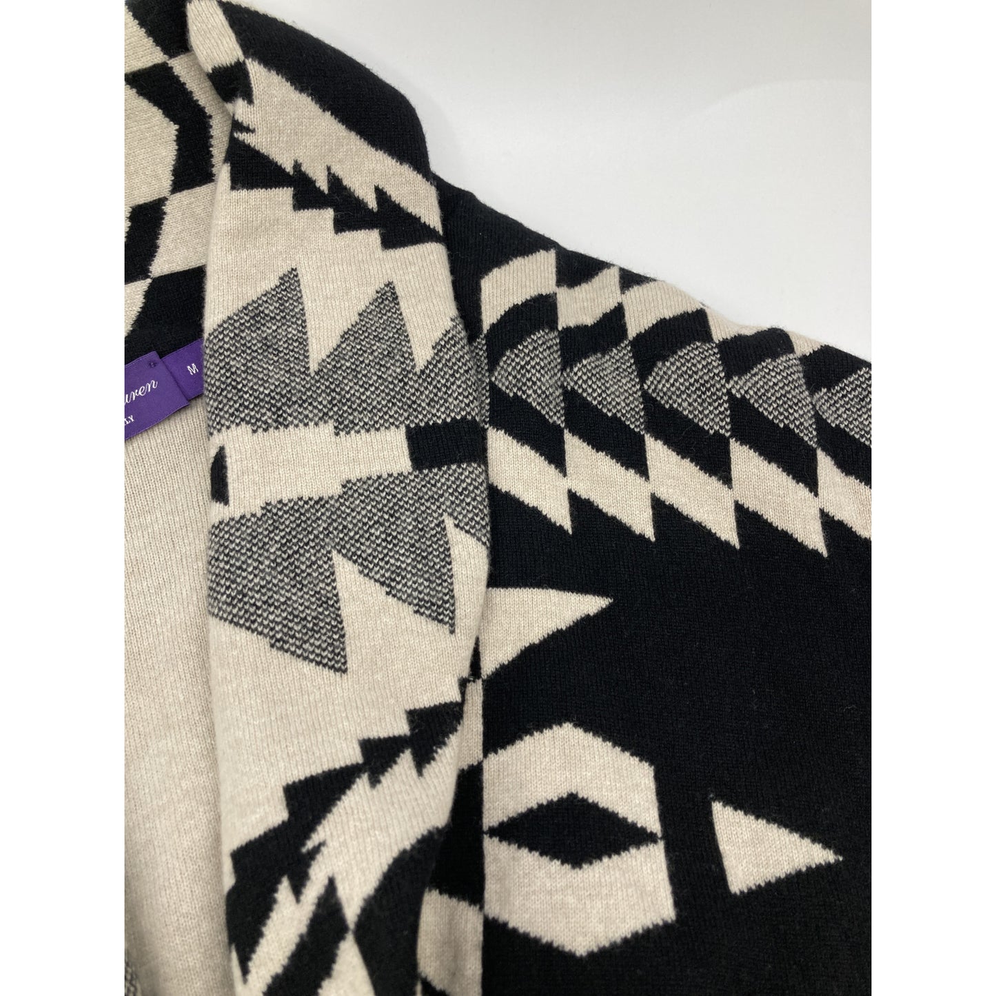 RalphLauren PURPLE LABEL ラルフローレン パープルレーベル ブラック ネイティブ柄 カシミヤ混 カーディガン トップス