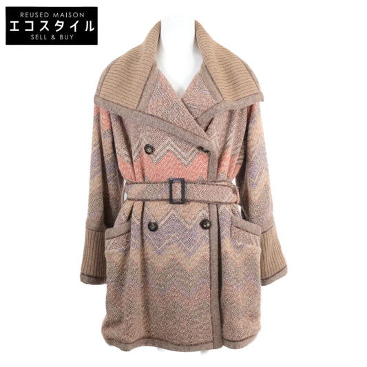 MISSONI ミッソーニ ベルト付き ダブル釦 ニットジャケット コート