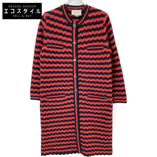 GUCCI グッチ レッド 501827 コットン×ウール ロングカーディガン トップス