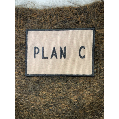 Plan C プランシー ブラウン シェブロン柄 モヘアニット トップス
