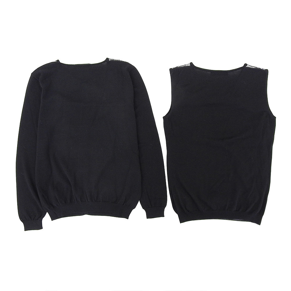 VALENTINO Valentino Excellent Condition Wool Lace Ensemble Cardigan Top Women's Black 44 Top 44 Women's