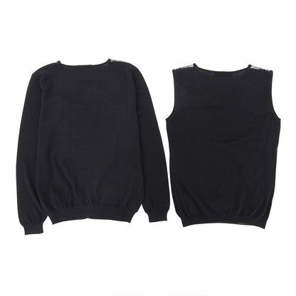 VALENTINO Valentino Excellent Condition Wool Lace Ensemble Cardigan Top Women's Black 44 Top 44 Women's
