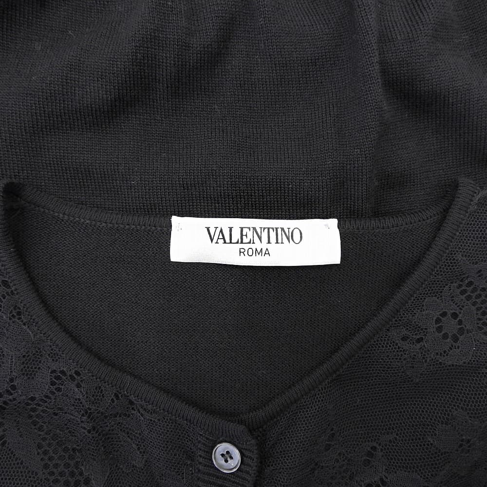 VALENTINO Valentino Excellent Condition Wool Lace Ensemble Cardigan Top Women's Black 44 Top 44 Women's