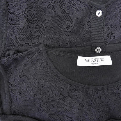 VALENTINO Valentino Excellent Condition Wool Lace Ensemble Cardigan Top Women's Black 44 Top 44 Women's