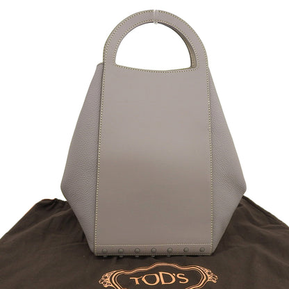 TOD'S トッズ 美品 ゴンミーニ レザー ポーチ付 ショッピンッグバッグ トートバッグ レディース グレージュ トートバッグ