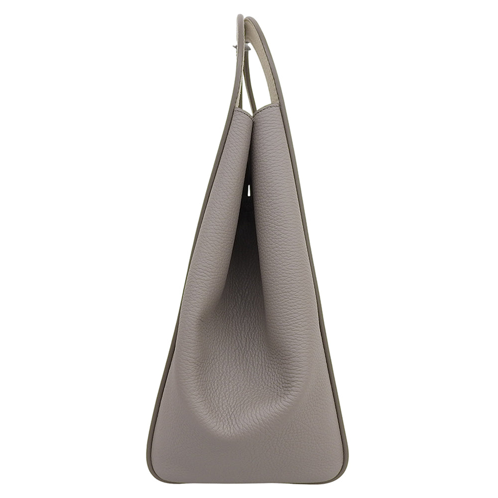 TOD'S トッズ 美品 ゴンミーニ レザー ポーチ付 ショッピンッグバッグ トートバッグ レディース グレージュ トートバッグ