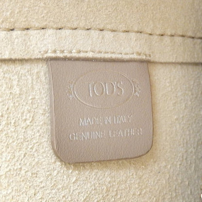 TOD'S トッズ 美品 ゴンミーニ レザー ポーチ付 ショッピンッグバッグ トートバッグ レディース グレージュ トートバッグ