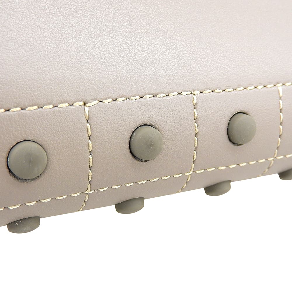 TOD'S トッズ 美品 ゴンミーニ レザー ポーチ付 ショッピンッグバッグ トートバッグ レディース グレージュ トートバッグ