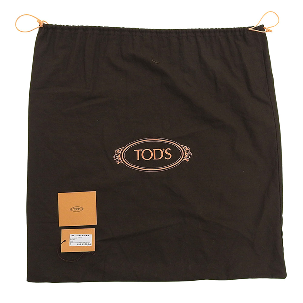 TOD'S トッズ 美品 ゴンミーニ レザー ポーチ付 ショッピンッグバッグ トートバッグ レディース グレージュ トートバッグ