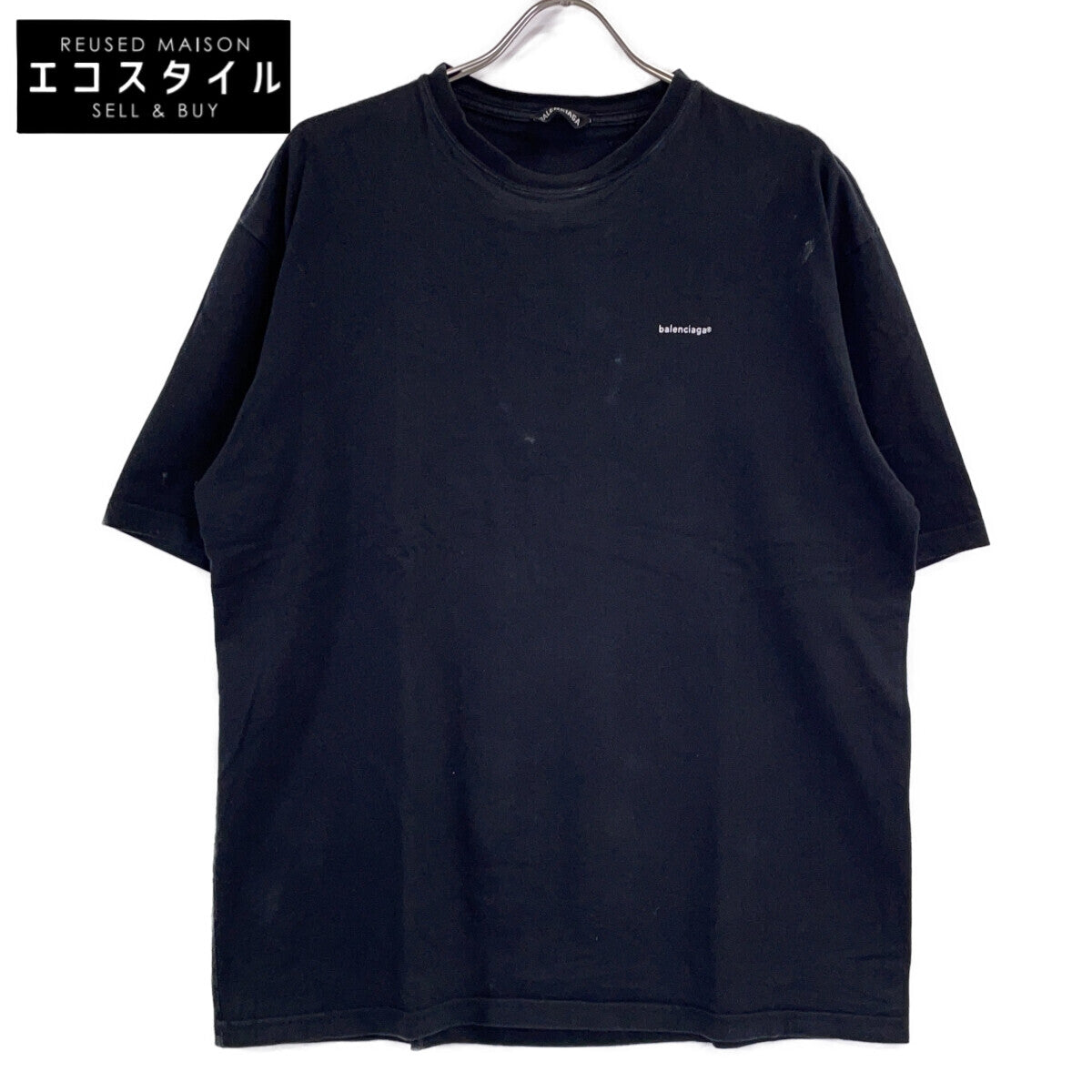 BALENCIAGA バレンシアガ 19年製 ブラック 594579 小文字ロゴ 半袖Tシャツ トップス