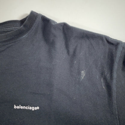 BALENCIAGA バレンシアガ 19年製 ブラック 594579 小文字ロゴ 半袖Tシャツ トップス