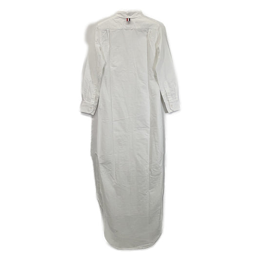 THOM BROWNE White Cotton Dress Shirt Dress