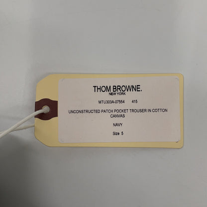 THOM BROWNE 汤姆布朗 海军蓝 无结构贴袋休闲裤 裤装