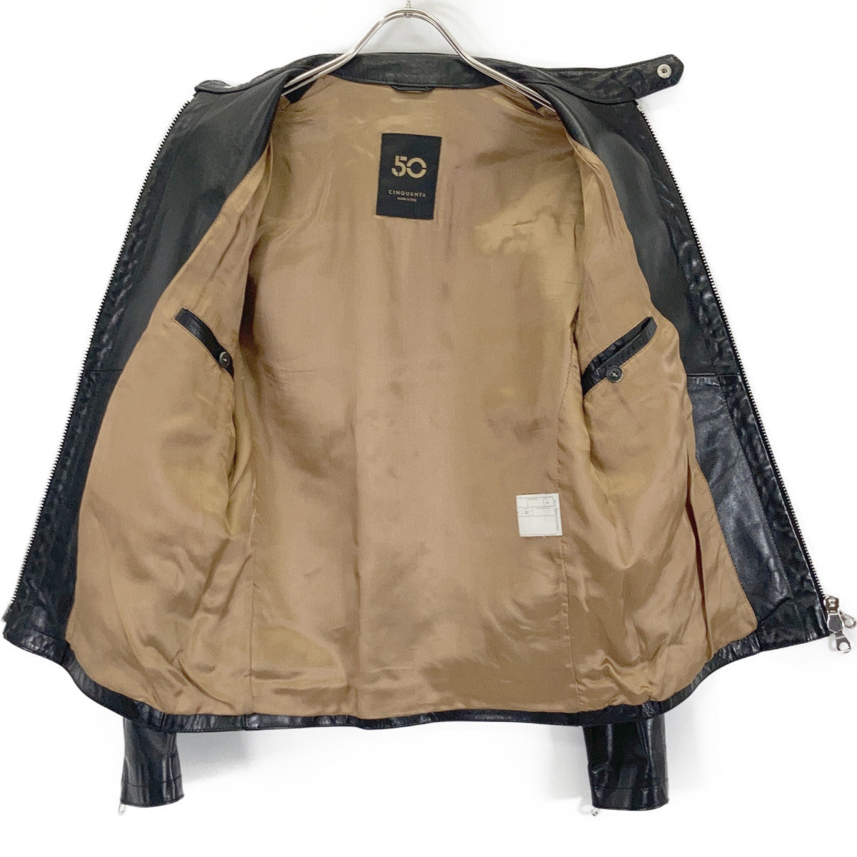 黑色 H-502 马皮 单排扣机车夹克 夹克 44 男士
