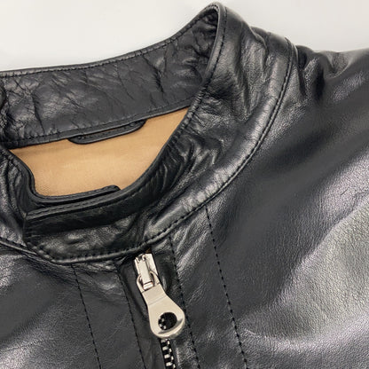 黑色 H-502 马皮 单排扣机车夹克 夹克 44 男士