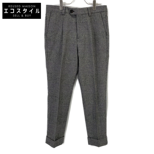 BRUNELLO CUCINELLI Brunello Cucinelli Gray Houndstooth Cashmere x Wool Pants Bottoms