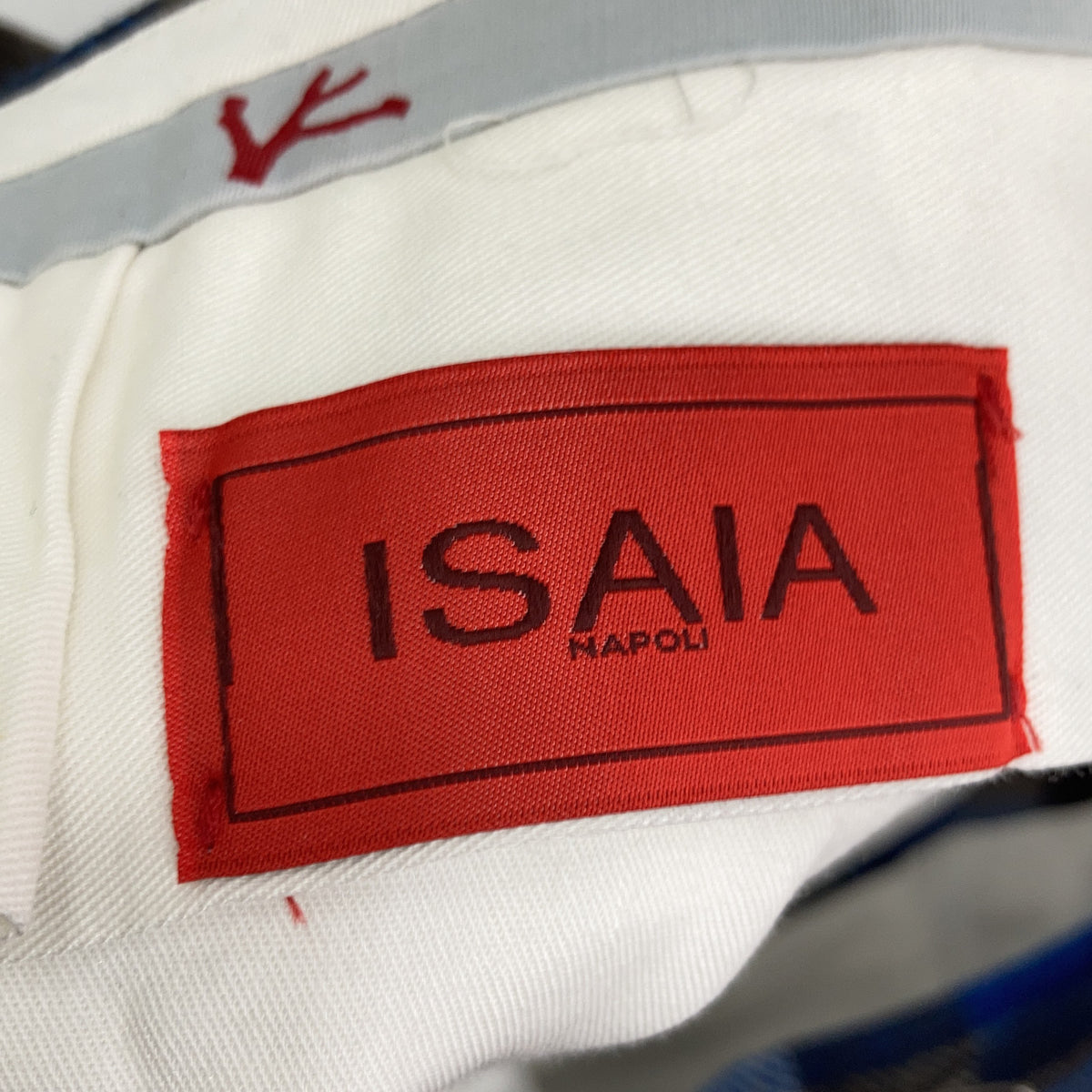 ISAIA 伊赛亚 蓝色 7270 格纹 羊毛长裤 下装 50
