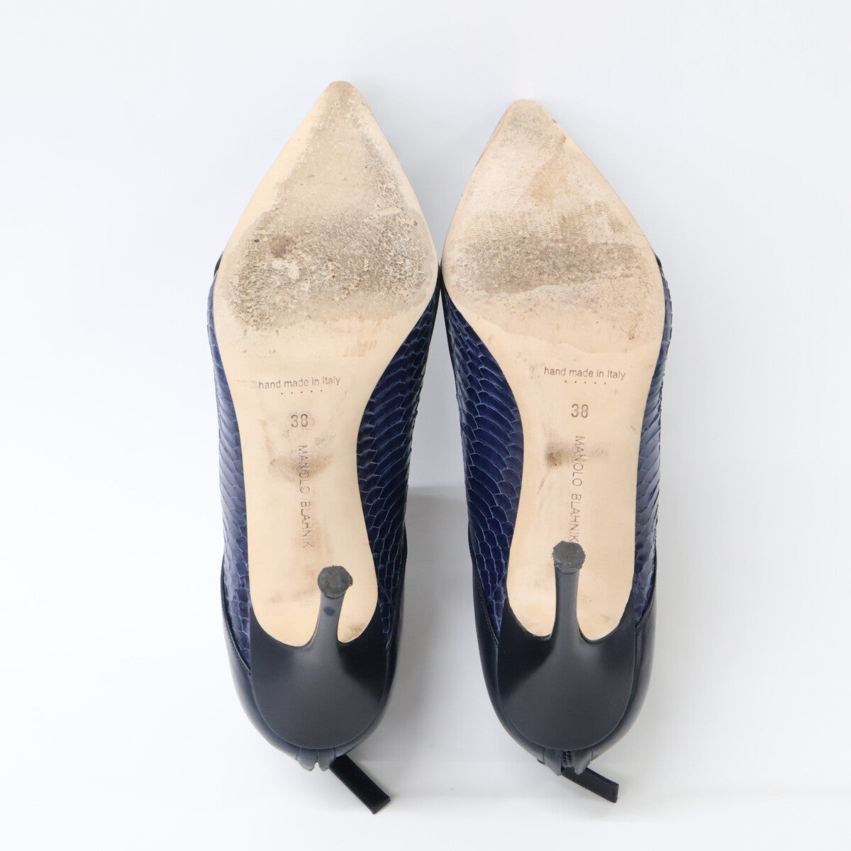 Leather/Python Pointed Toe Heel Bootie Shoes 38 Women's