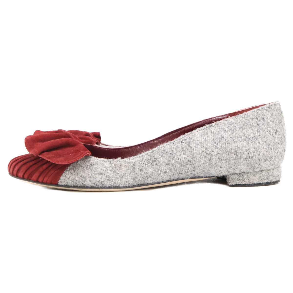 MANOLO BLAHNIK 莫罗·伯拉尼克 ARLETI FLAT 绒面革/粗花呢 芭蕾舞平底鞋 鞋子
