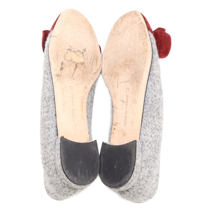 MANOLO BLAHNIK 莫罗·伯拉尼克 ARLETI FLAT 绒面革/粗花呢 芭蕾舞平底鞋 鞋子