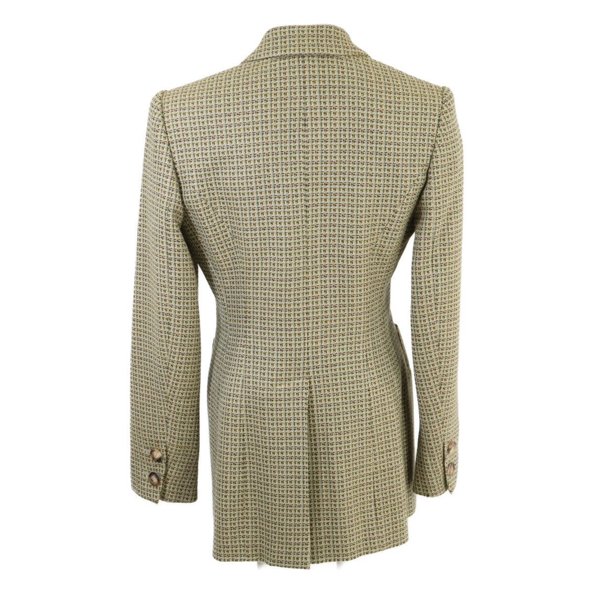 HERMES officially distributed domestically cashmere-blend wool tweed single-breasted jacket jacket
