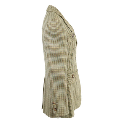 HERMES officially distributed domestically cashmere-blend wool tweed single-breasted jacket jacket