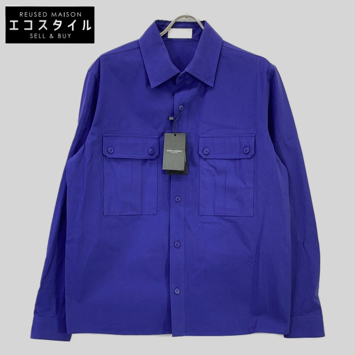 SAINT LAURENT PARIS サンローランパリ 21年 パープル 679891 ミリタリーシャツジャケット ジャケット