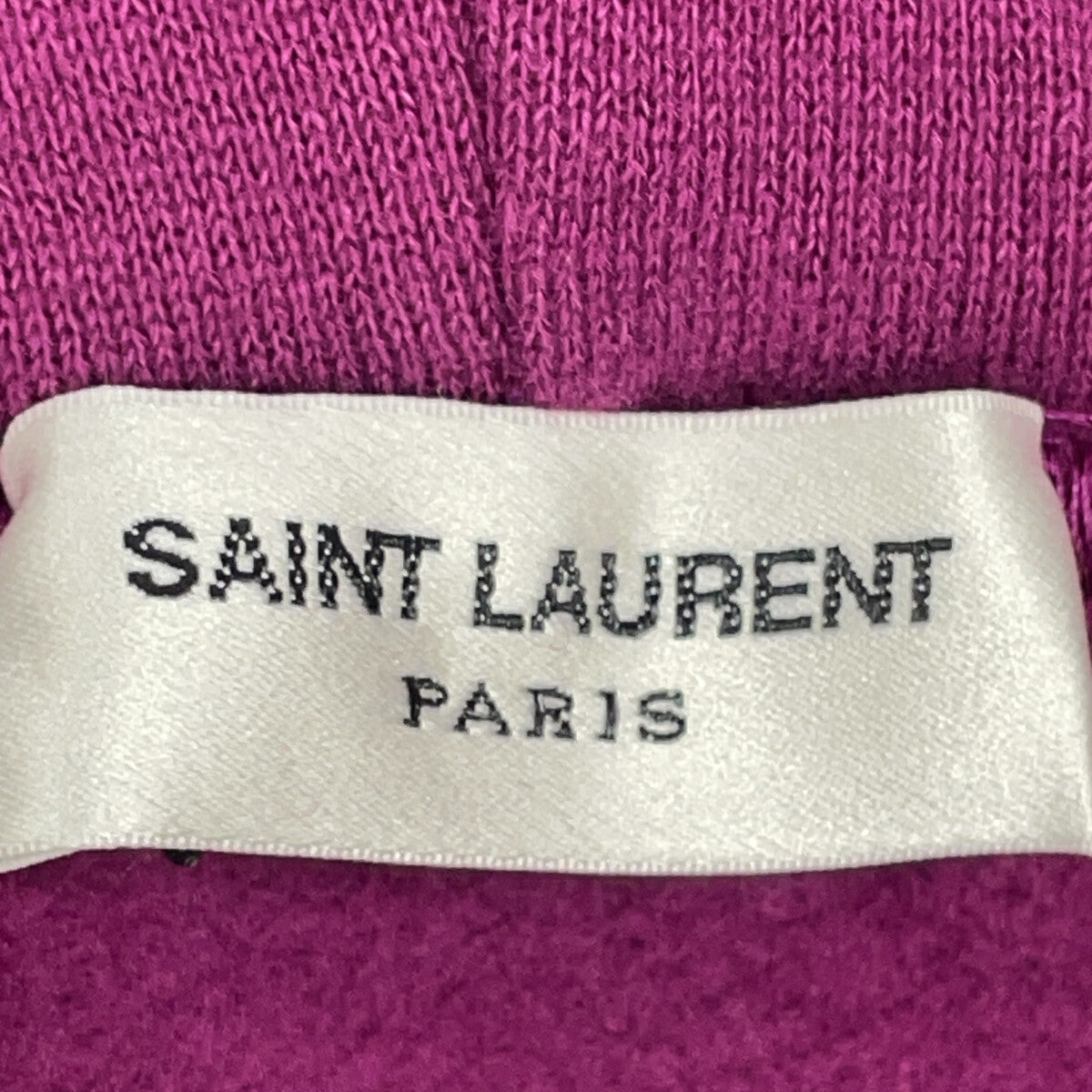 SAINT LAURENT PARIS 23' Purple Logo Embroidered Pullover Hoodie