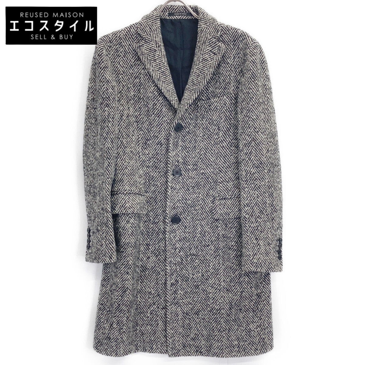 TAGLIATORE Tagliatore CFBL13B Herringbone Chester Coat