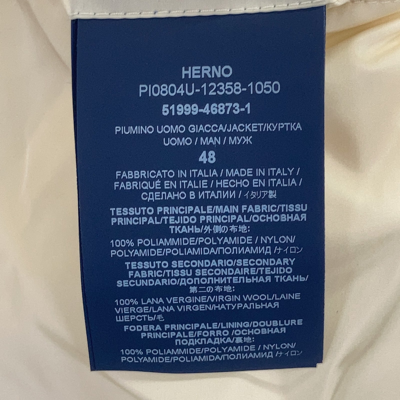HERNO Herno White PI0804U GLOBE Down Jacket 48