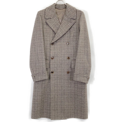 Belvest Belvest Beige PT23DBA Glen Check Double Vest Coat Coat 44