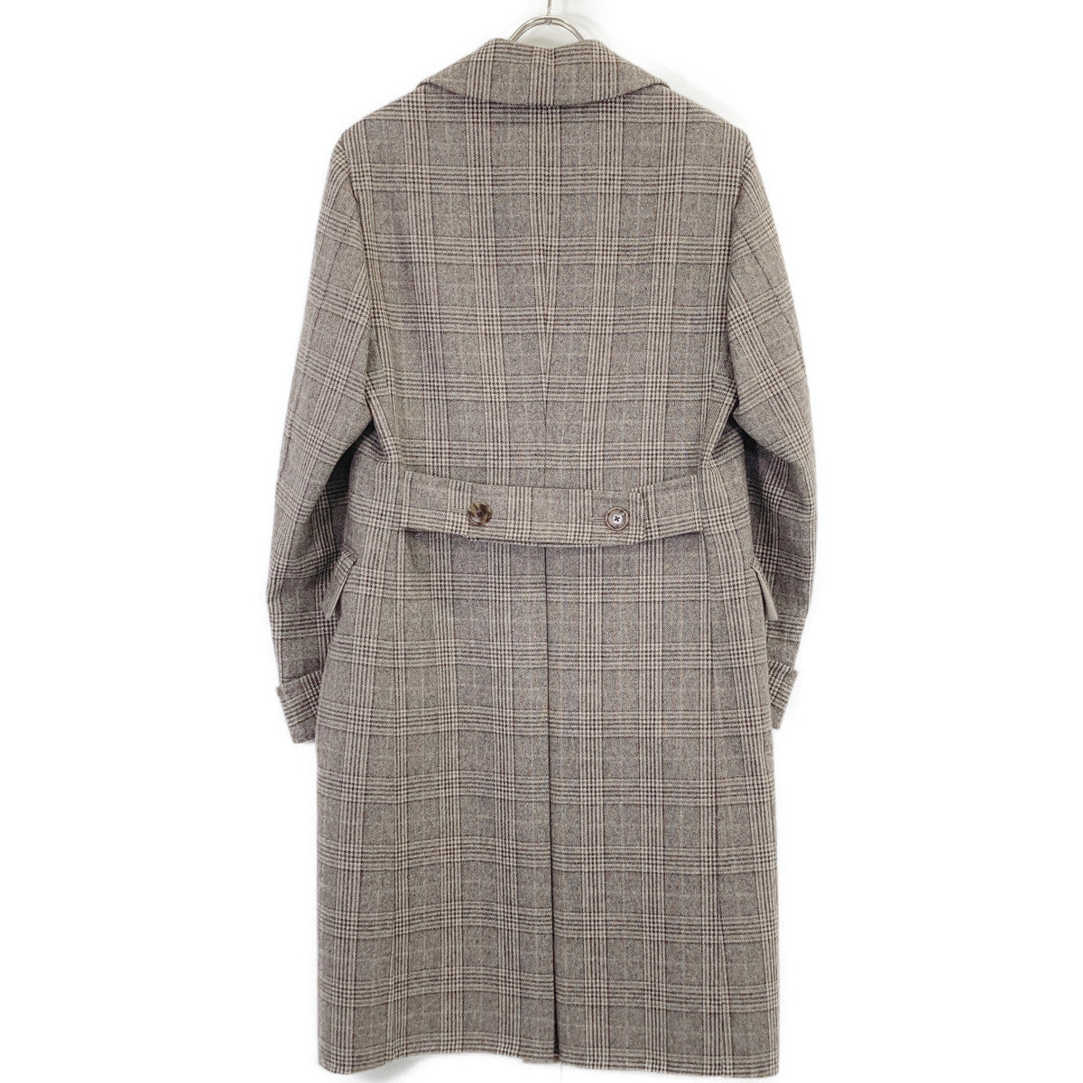 Belvest Belvest Beige PT23DBA Glen Check Double Vest Coat Coat 44