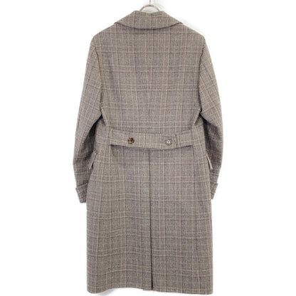 Belvest Belvest Beige PT23DBA Glen Check Double Vest Coat Coat 44